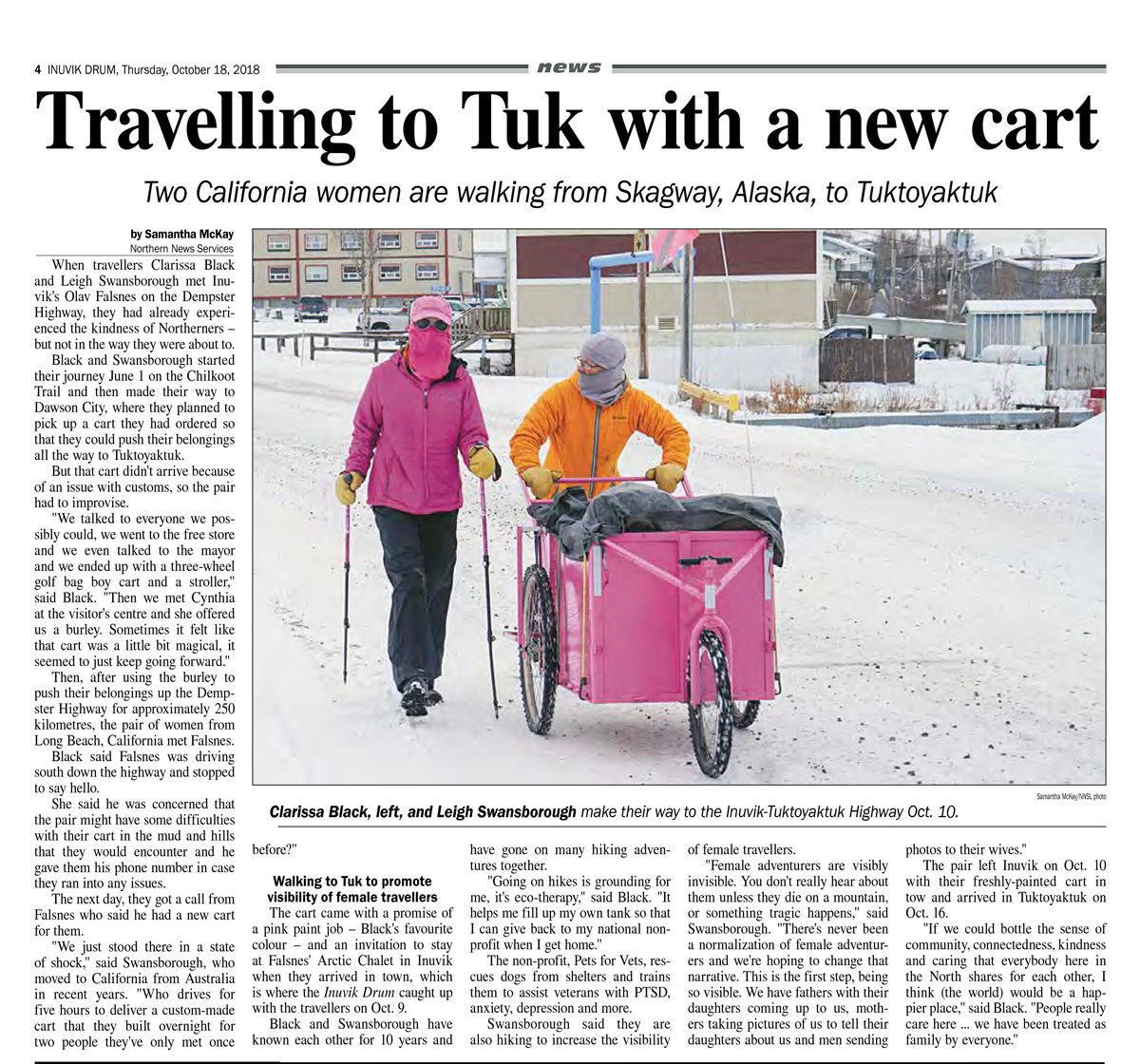 Northern News Article Clarissa Black Artic